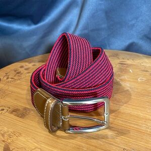 Belt-ology red & navy woven belt size XL